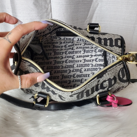 JUICY COUTURE black beige satchel crossbody bag - Picture 3 of 6